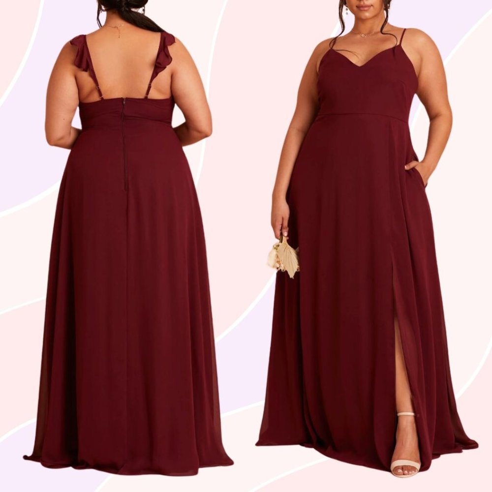 Birdy Grey ADELLE DRESS CHIFFON CABERNET NWT Size XL